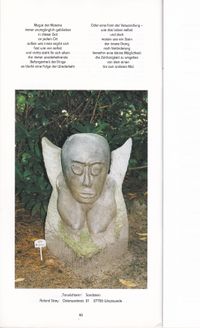 Skulptur, Torw&auml;chterin aus Sand-Kalkstein